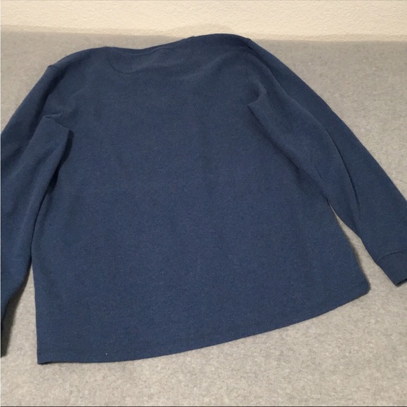 Mens Thermal Henley Shirt Top Long Sleeve Size XL Blue - Picture 7 of 9